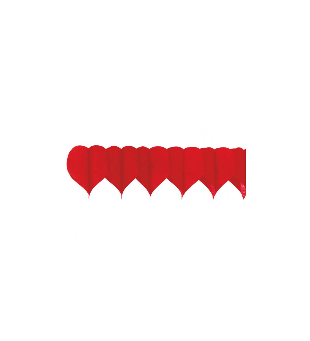 Girlanda - Srdíčka v červené barvě