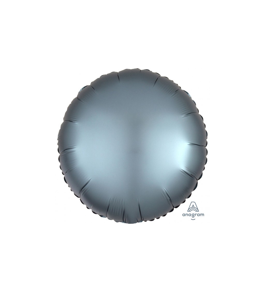 Kulatý fóliový balónek - modrošedý