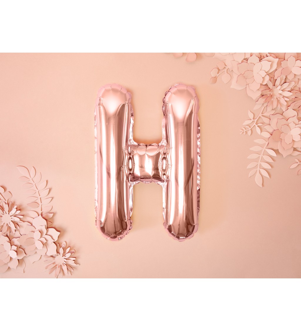 Růžovo-zlatý mini balónek H