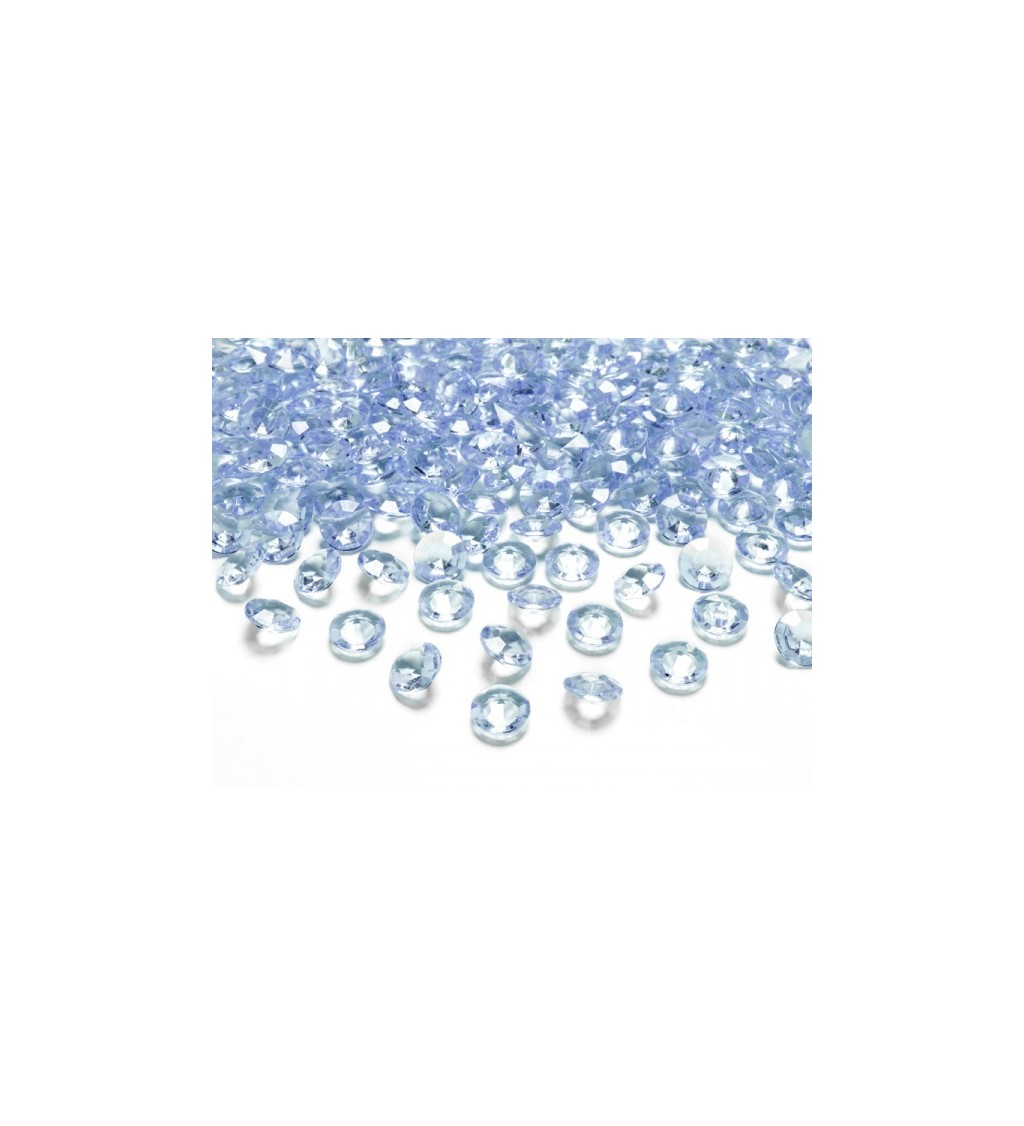 Světle modré konfety - diamanty 