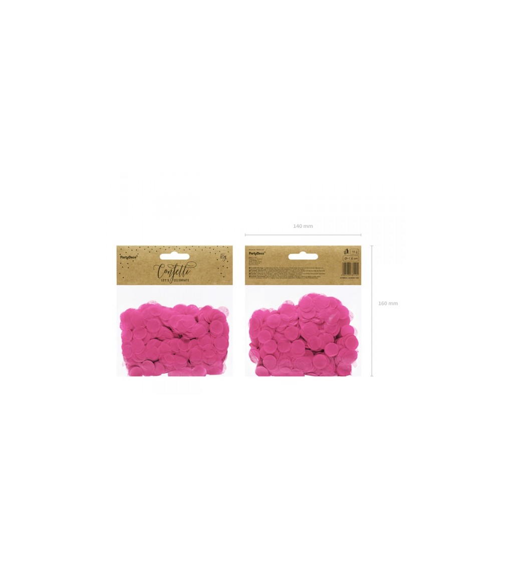Tmavě růžové konfety - kolečka (15 g)