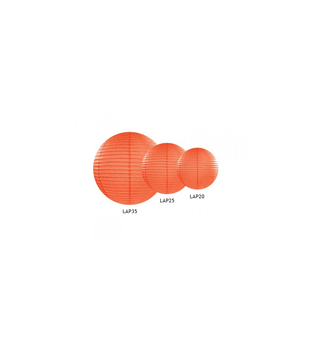 Oranžový lampión - koule 20 cm