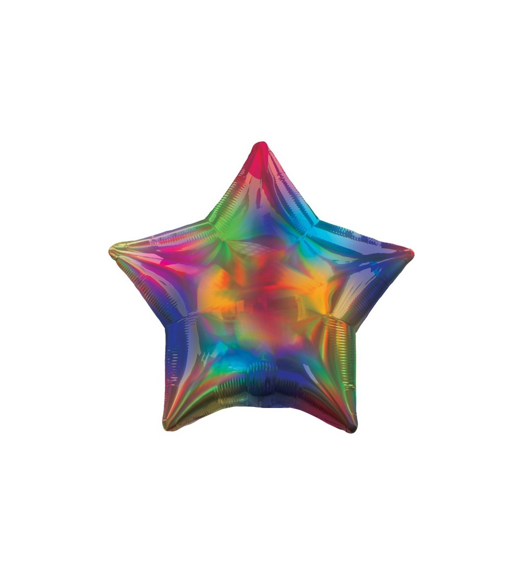 Duhová hvězda fóliový balónek II