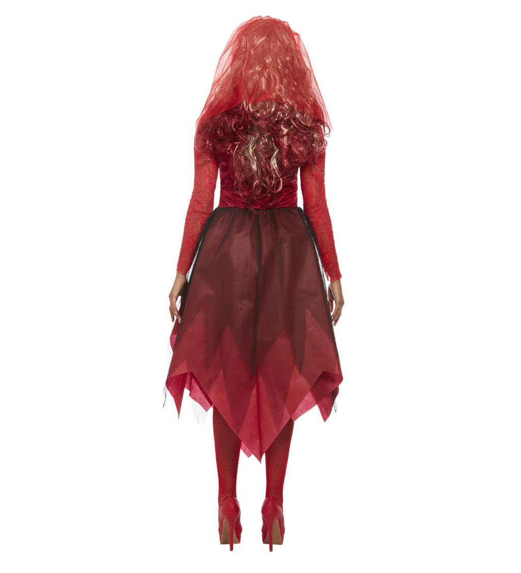 Kostým na Halloween Mrtvá nevěsta červená