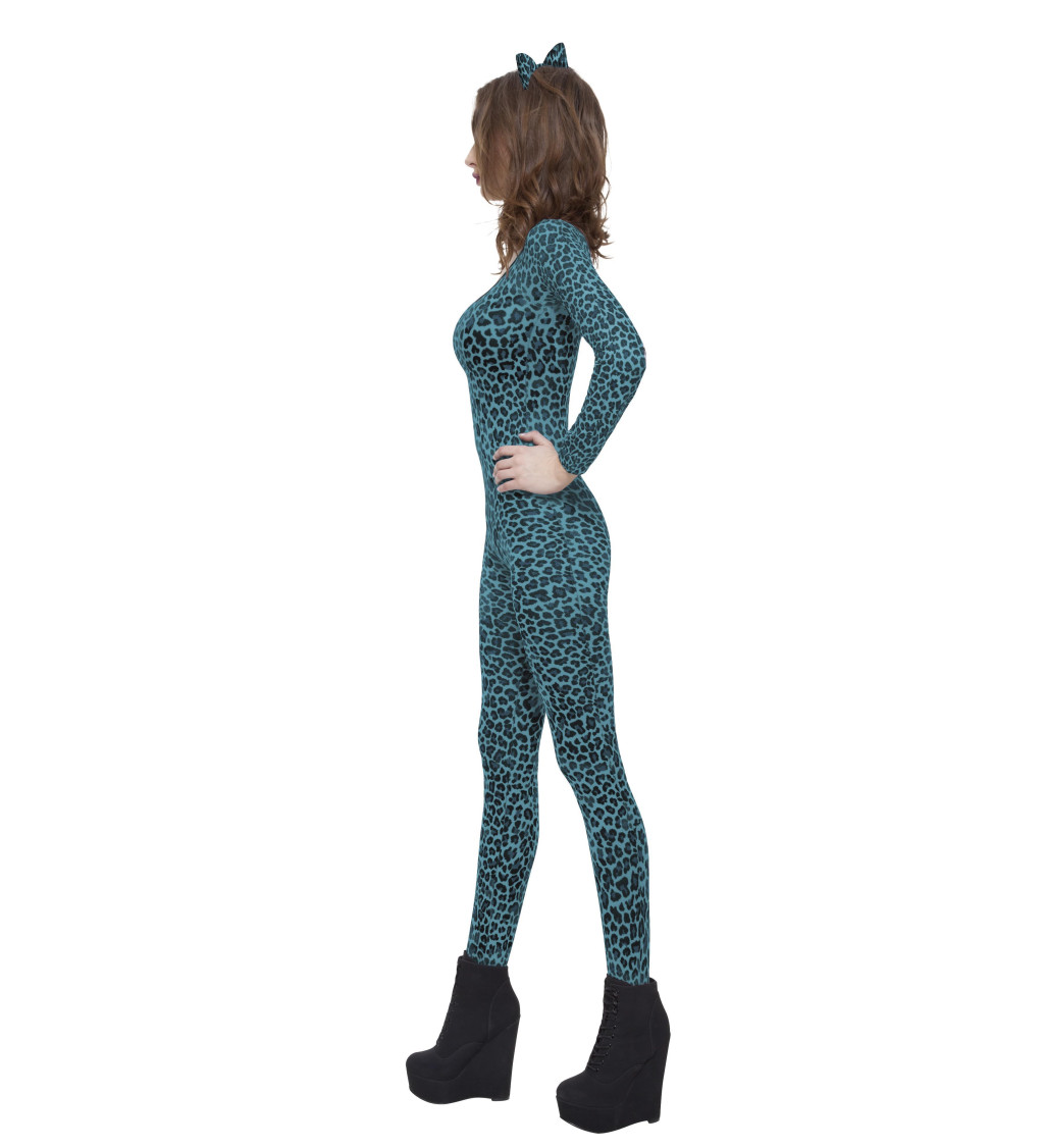 Dámský kostým - Modré gepardí body