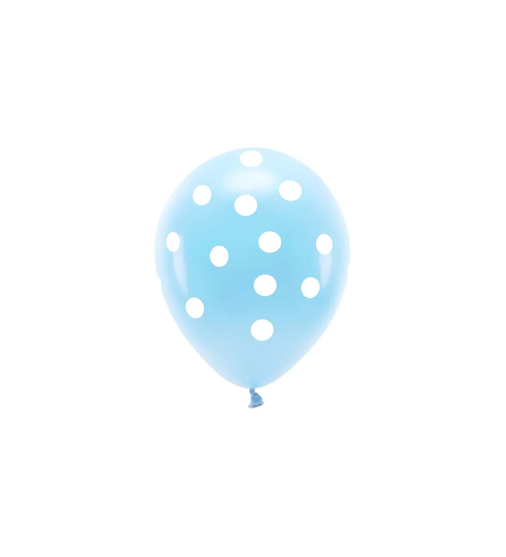 EKO Latexové balónky 33 cm bílé tečky, 6 ks