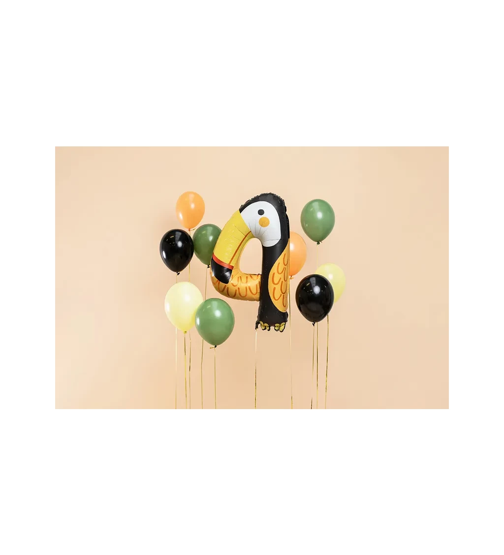 Fóliový balónek - číslice 4 - Tukan