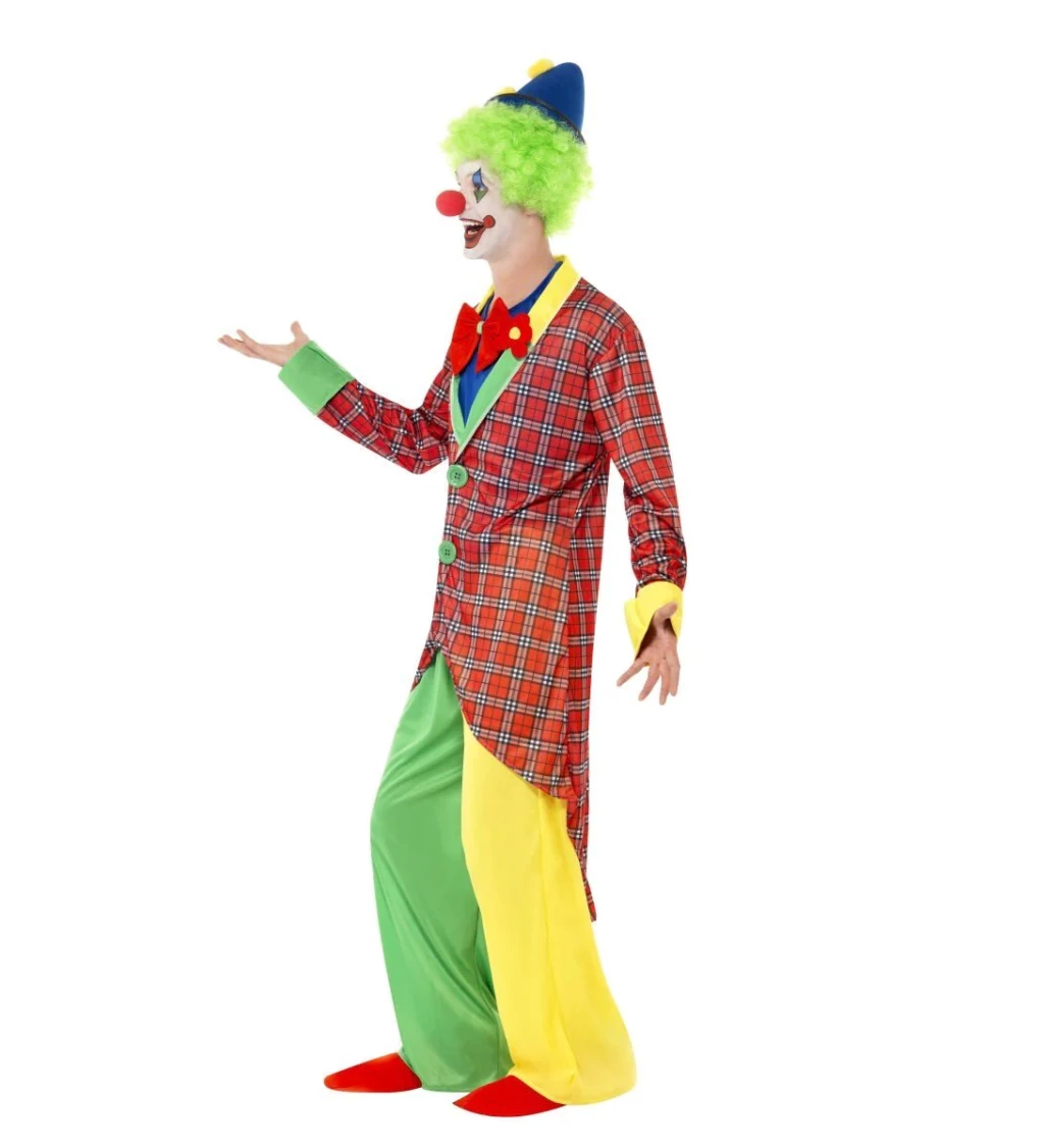 Pánský kostým - Klaun - kostkovaný frak