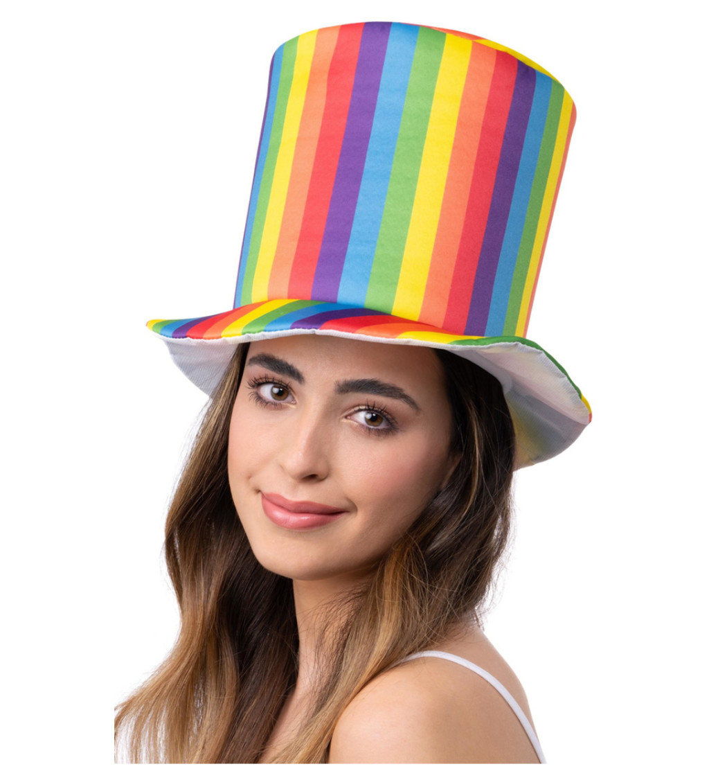 Luxusní klobouk Pride - duhový