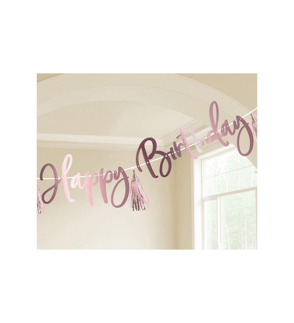 Banner Happy Birthday - rosegold