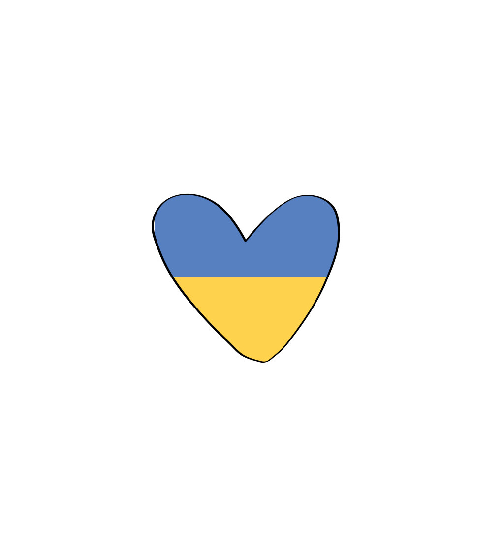 Dámské triko bílé - Srdce Ukrajina