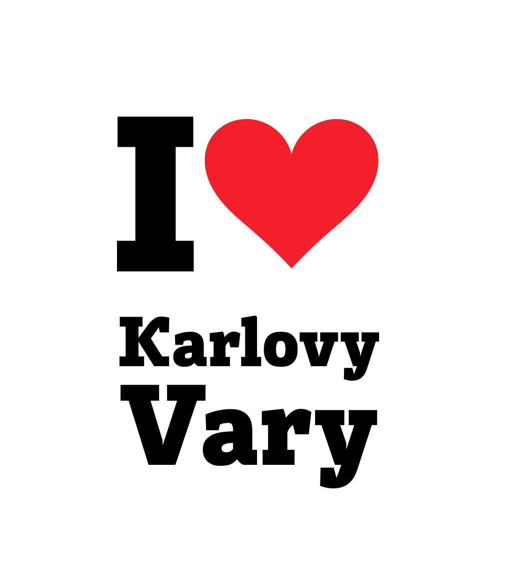 Dámské triko bílé - I love Karlovy Vary