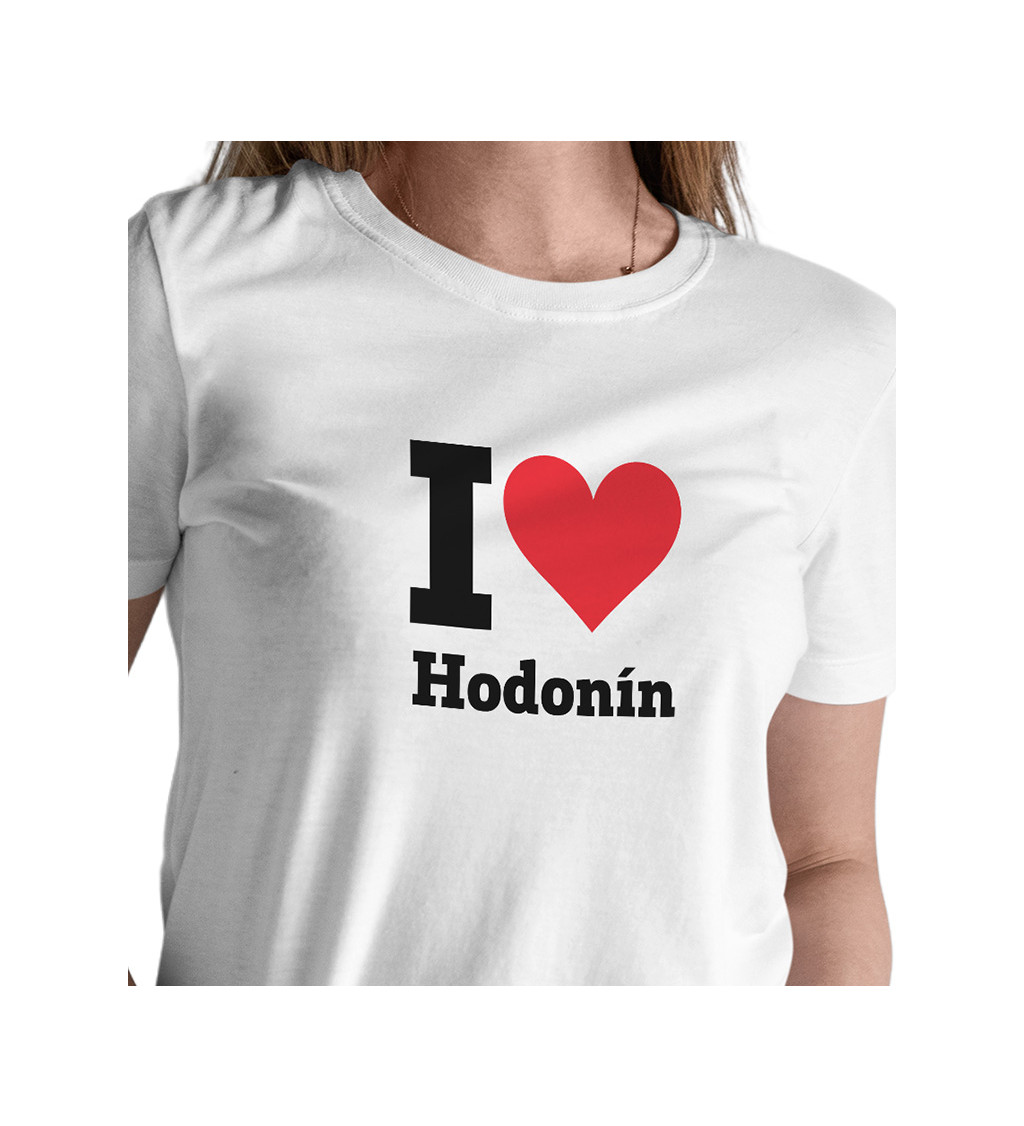Dámské triko bílé - I love Hodonín