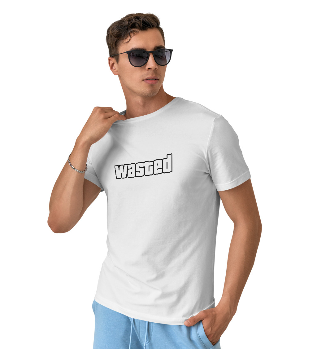 Pánské triko bílé - Wasted