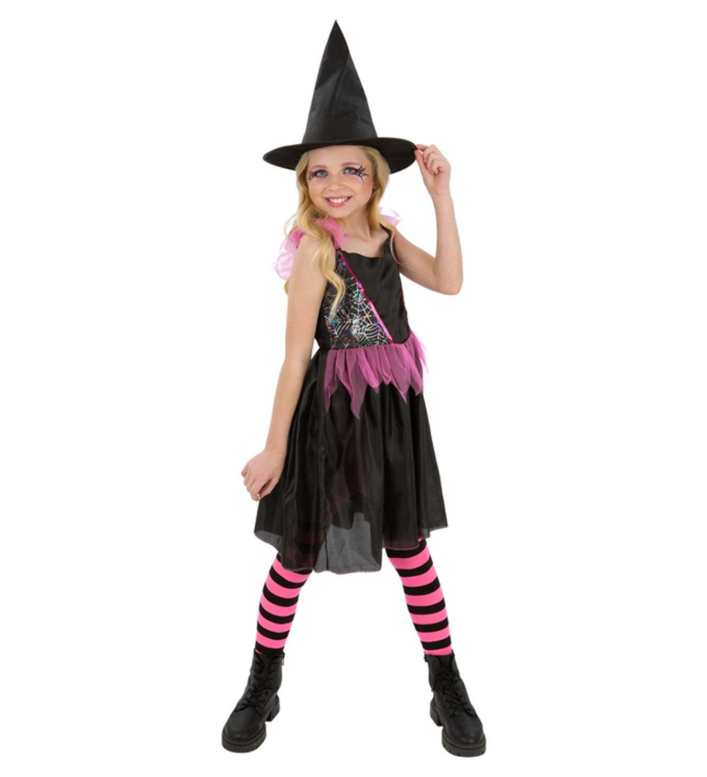 Dětský kostým čarodějnice s duhovou sítí