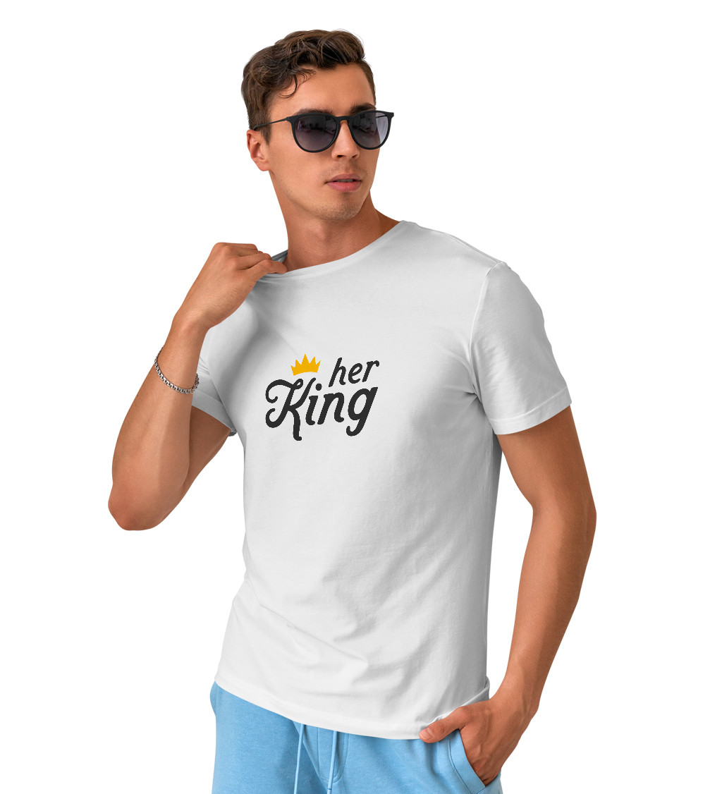 Pánské triko bílé - Her king