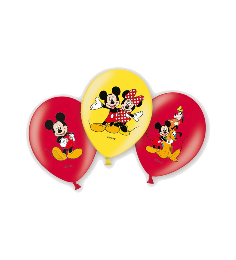 Latexové balónky 27,5 cm Mickey mouse club, 6 ks