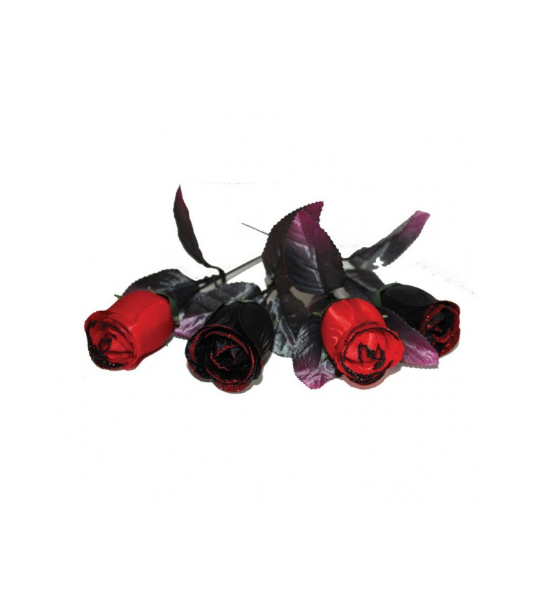 Červeno-černé halloweenské růže