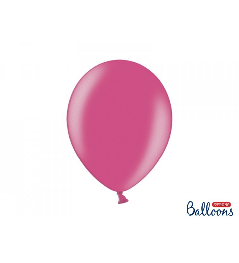 Latexové balónky 30 cm metalické, růžové, 10 ks