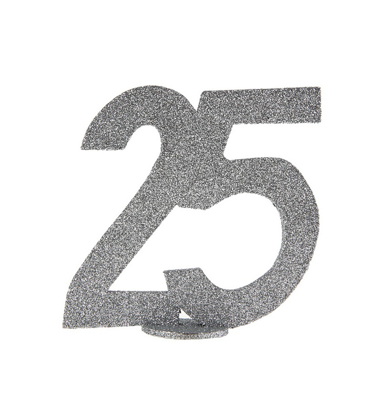 Číslo 25 - stříbrná dekorace