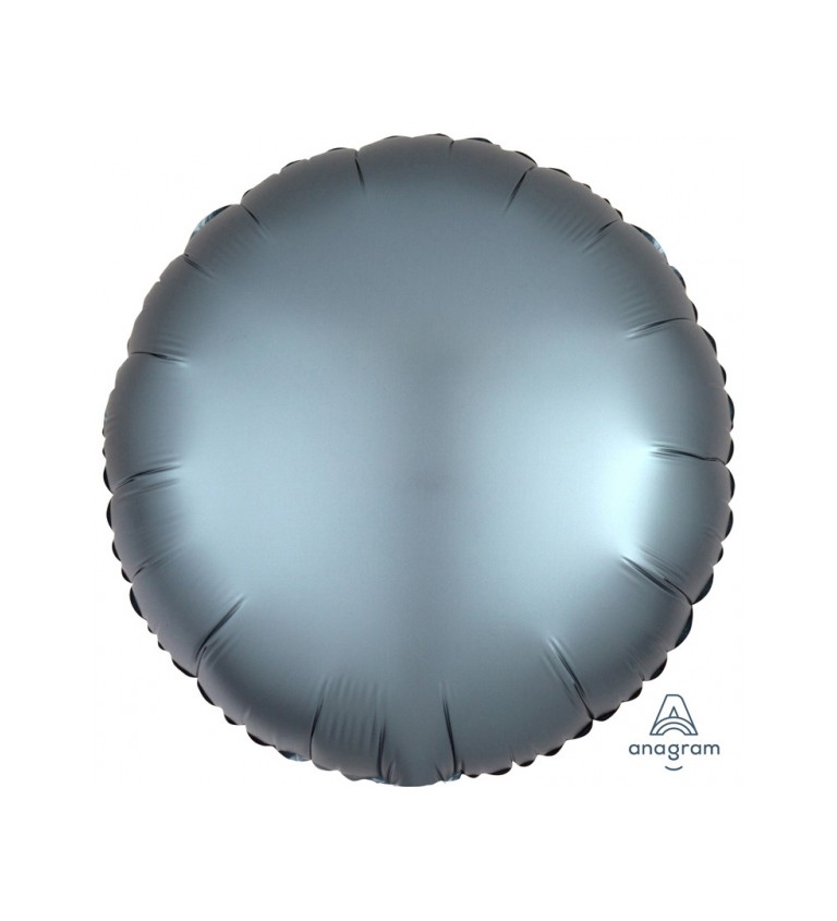 Kulatý fóliový balónek - modrošedý