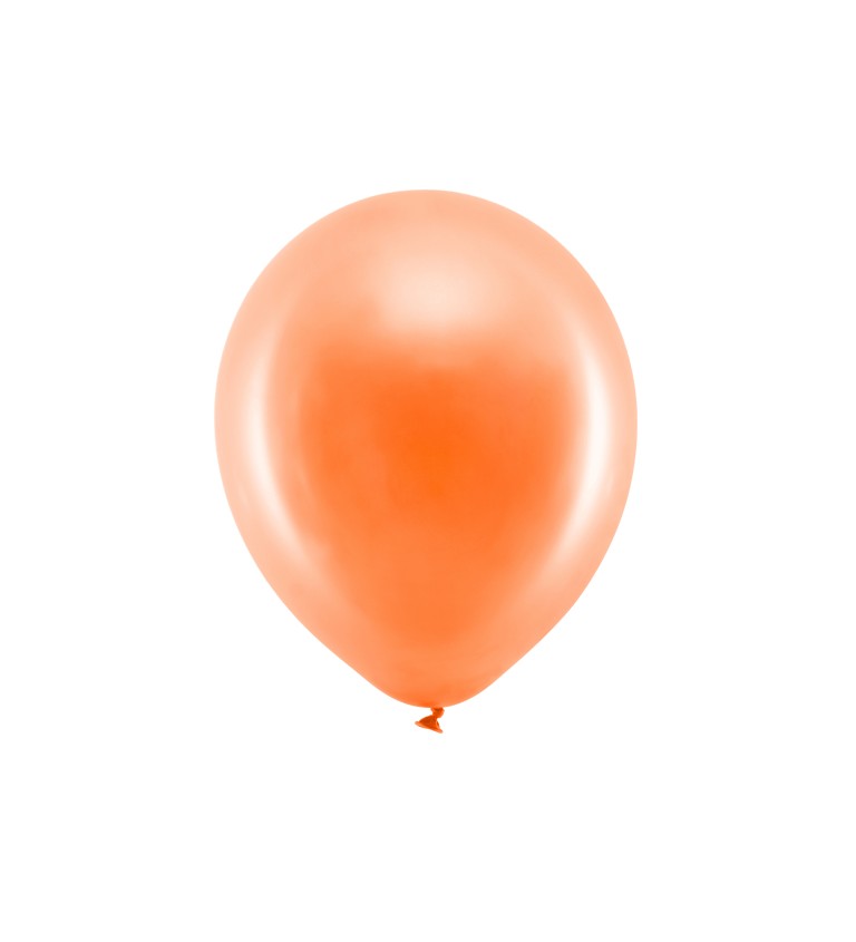 Duhové balónky 30cm metalické, oranžové