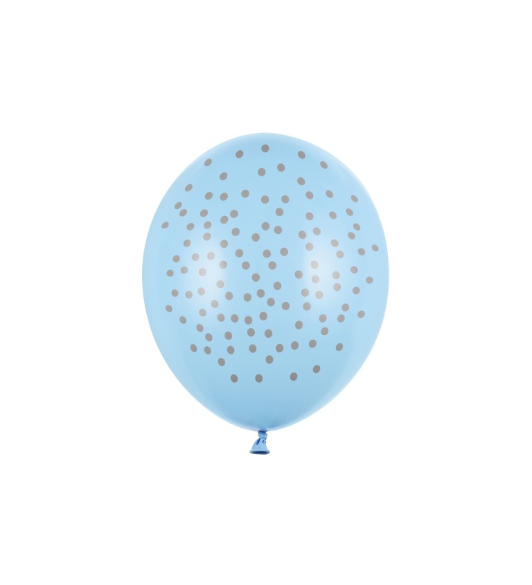 Latexové balónky 30 cm stříbrné puntíky, 6 ks