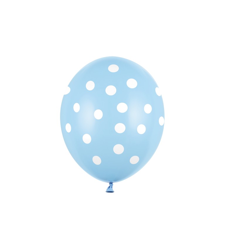 Latexové balónky 30 cm bílé puntíky,6 ks