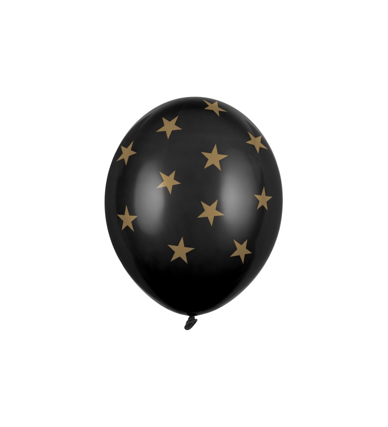 Latexové balónky 30 cm zlaté hvězdy, 6 ks