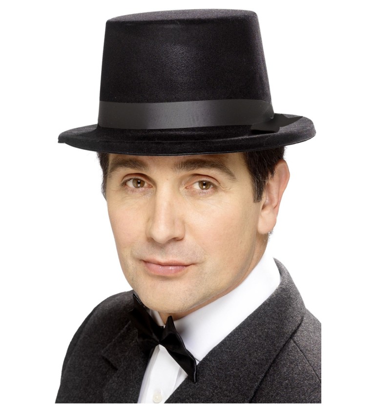 Černý klobouk cylindr - gentleman