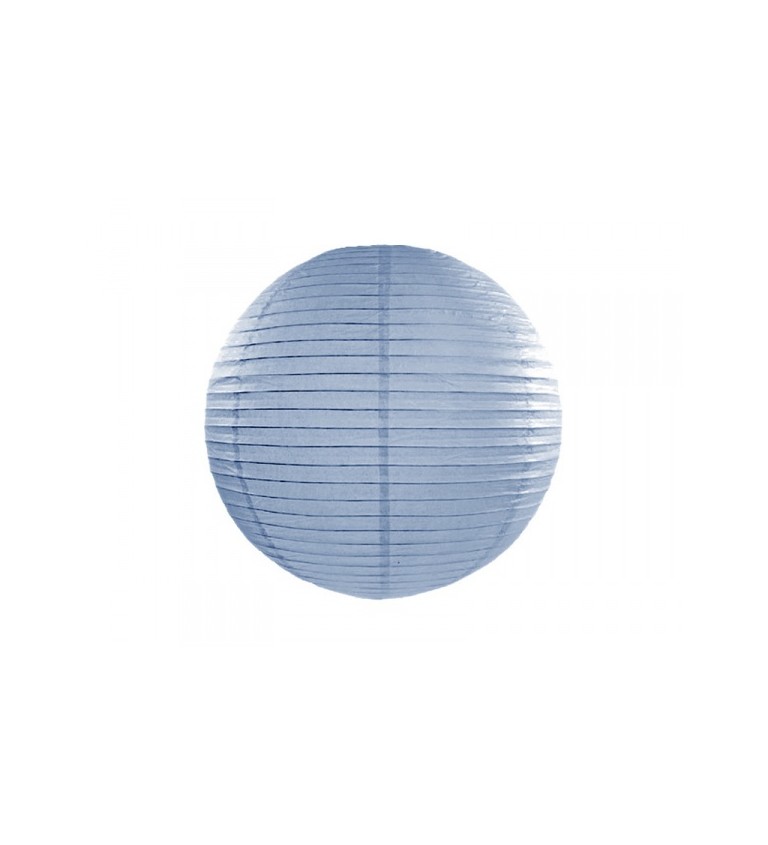 Světle modrý lampión - koule 35 cm