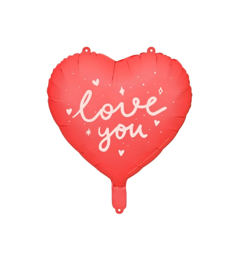Fóliový balónek ve tvaru srdce - Love you
