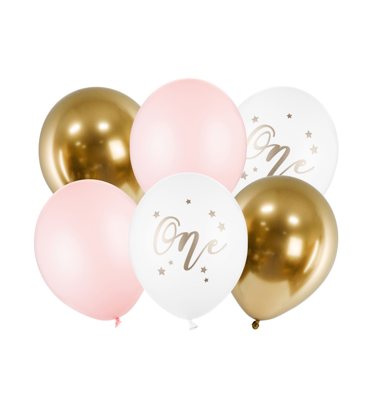 Latexové balónky 30 cm první narozeniny, 6 ks