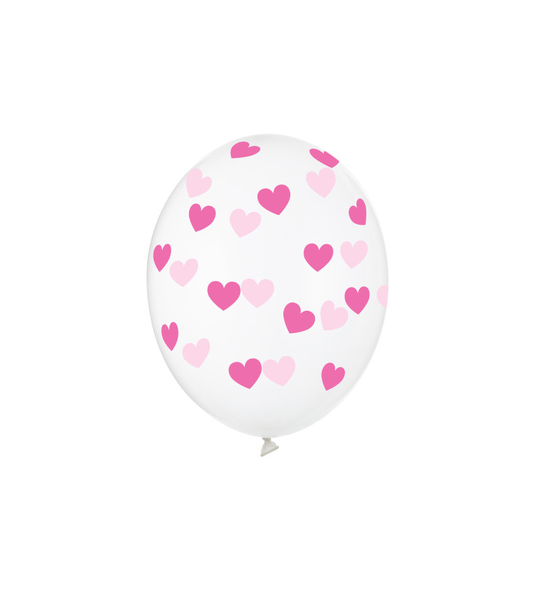 Latexové balónky 30 cm růžové srdce, 50 ks