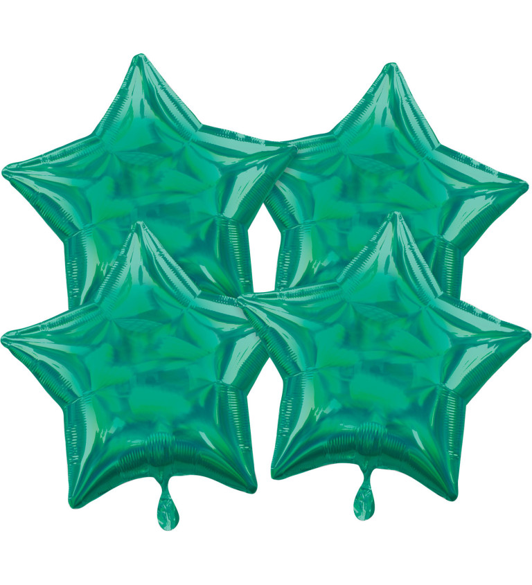 Set balonků - zelené hvězdy