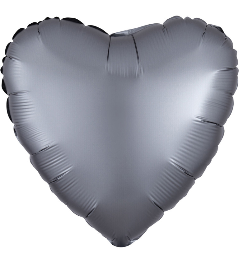 Balón srdce šedé