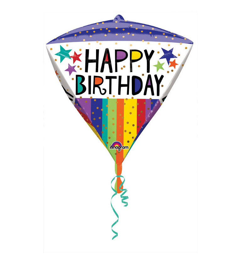 Diamantový balónek Happy bday