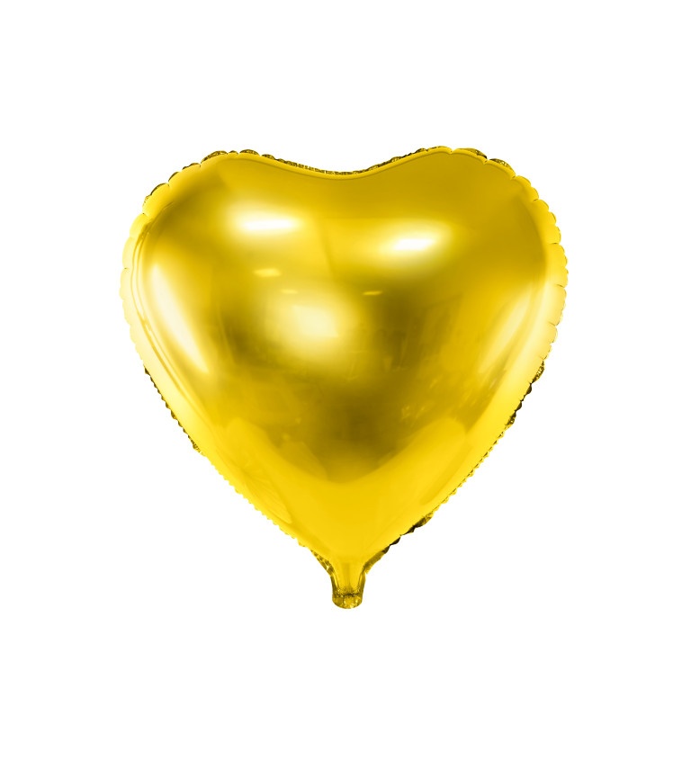 Fóliový balónek - srdce zlaté