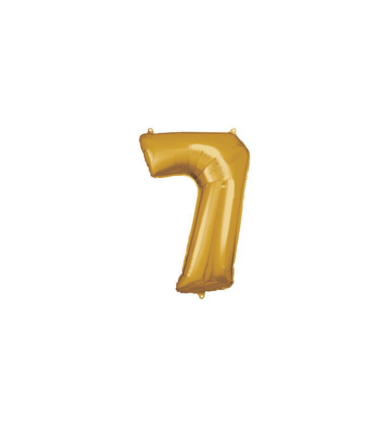 Fóliový zlatý balónek - číslo 7