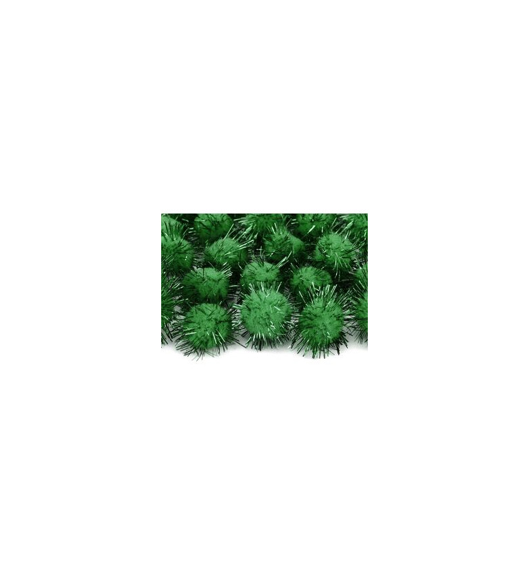 Plyšové zelené pompony