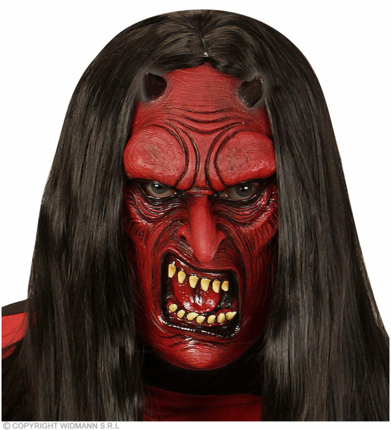 Maska čerta - tmavě rudá