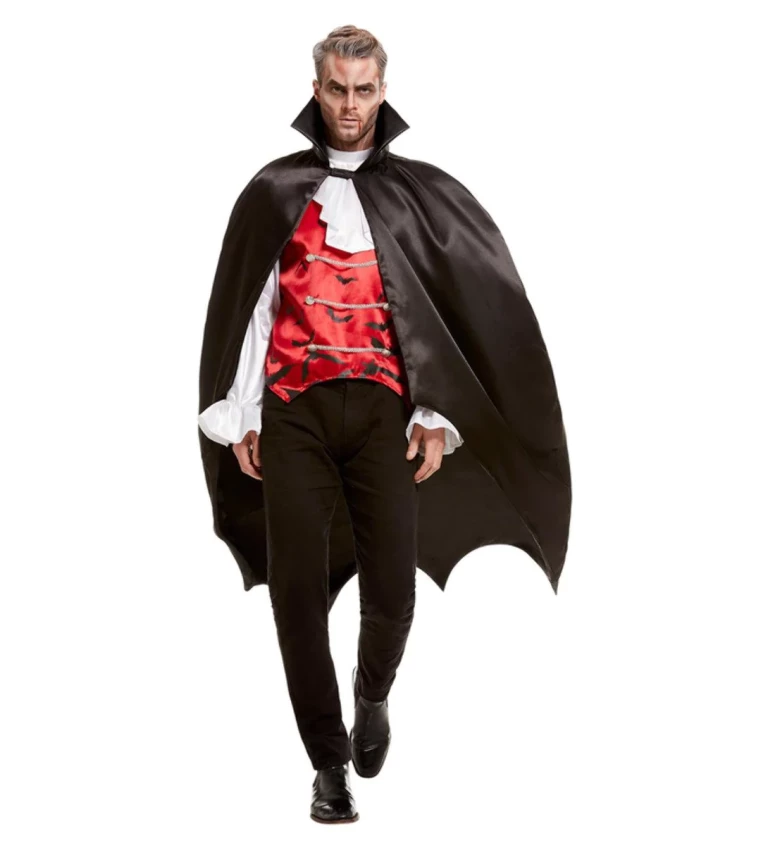 Pánský kostým na Halloween - Vampírský černý plášť
