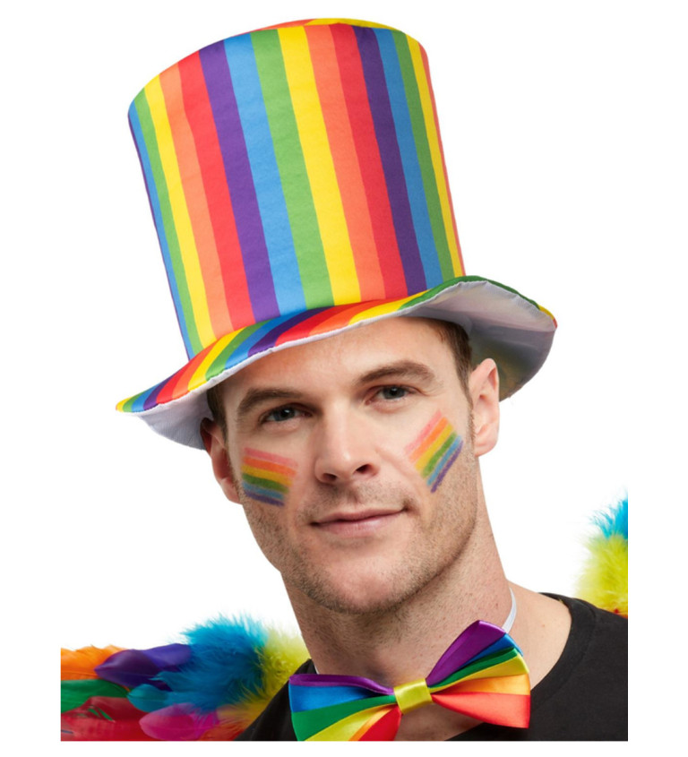Luxusní klobouk Pride - duhový