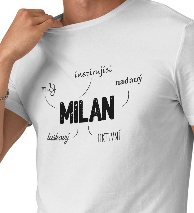 Pánské triko bílé - Milan