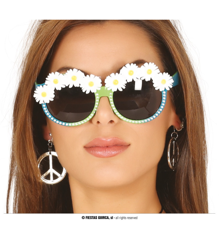 Hippie brýle s kytkami