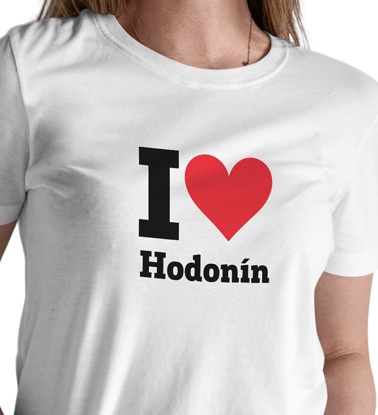 Dámské triko bílé - I love Hodonín
