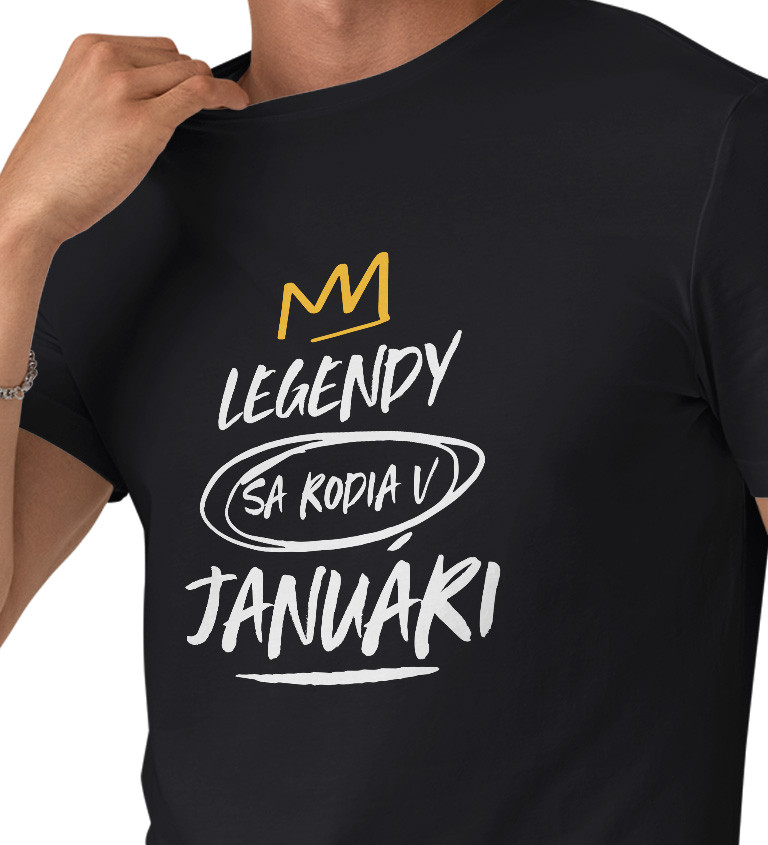 Pánské tričko černé - Legendy v januári