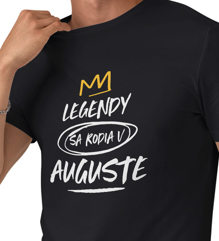 Pánské tričko černé - Legendy v auguste