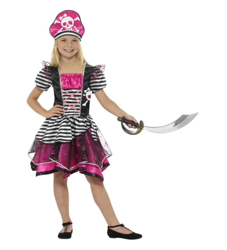 Dětský kostým růžové pirátky